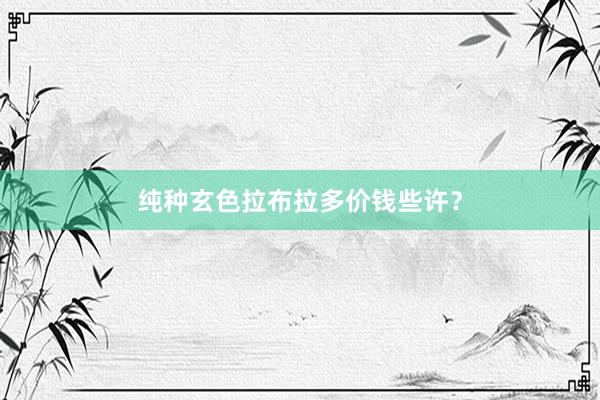 纯种玄色拉布拉多价钱些许？